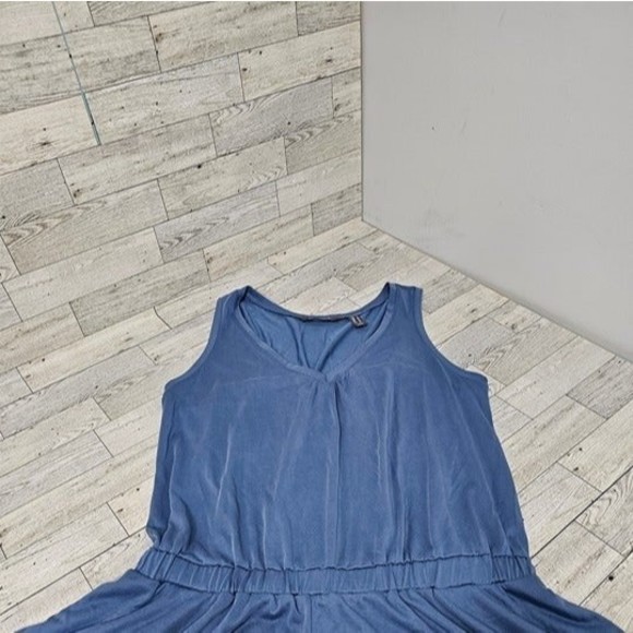 Lisa Rinna Collection Asymmetric Hem Tank Dress Horizon Blue, Size S - Picture 3 of 9